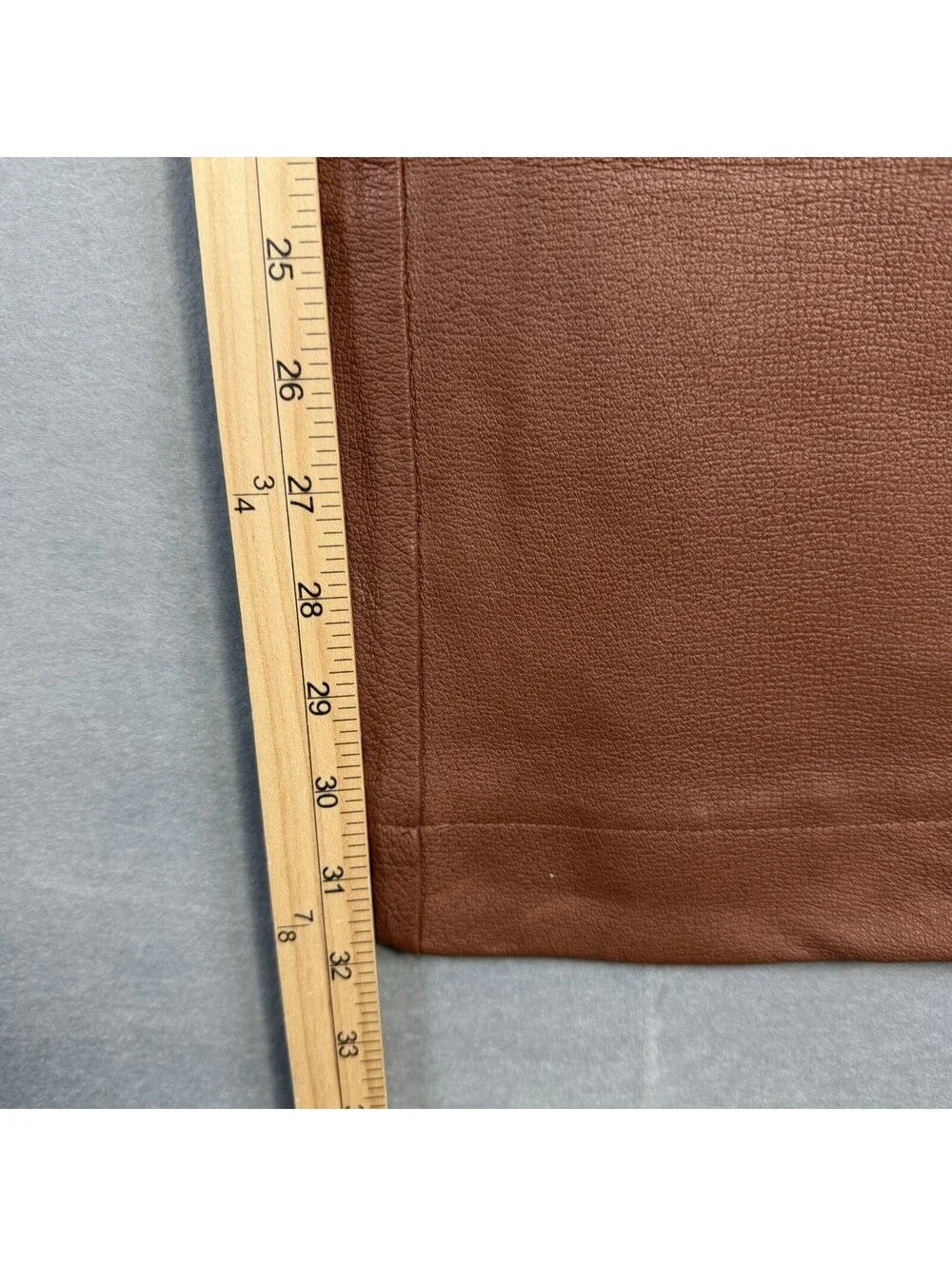 VTG International Male Leather Pants Mens 32x32 Brown Straight Leg Lined Jeans